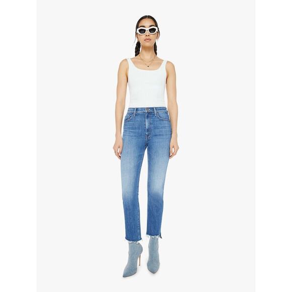 Mother High Waisted Rider Ankle Step Fray jeans Loafers And Lassos 24” - Picture 1 of 10